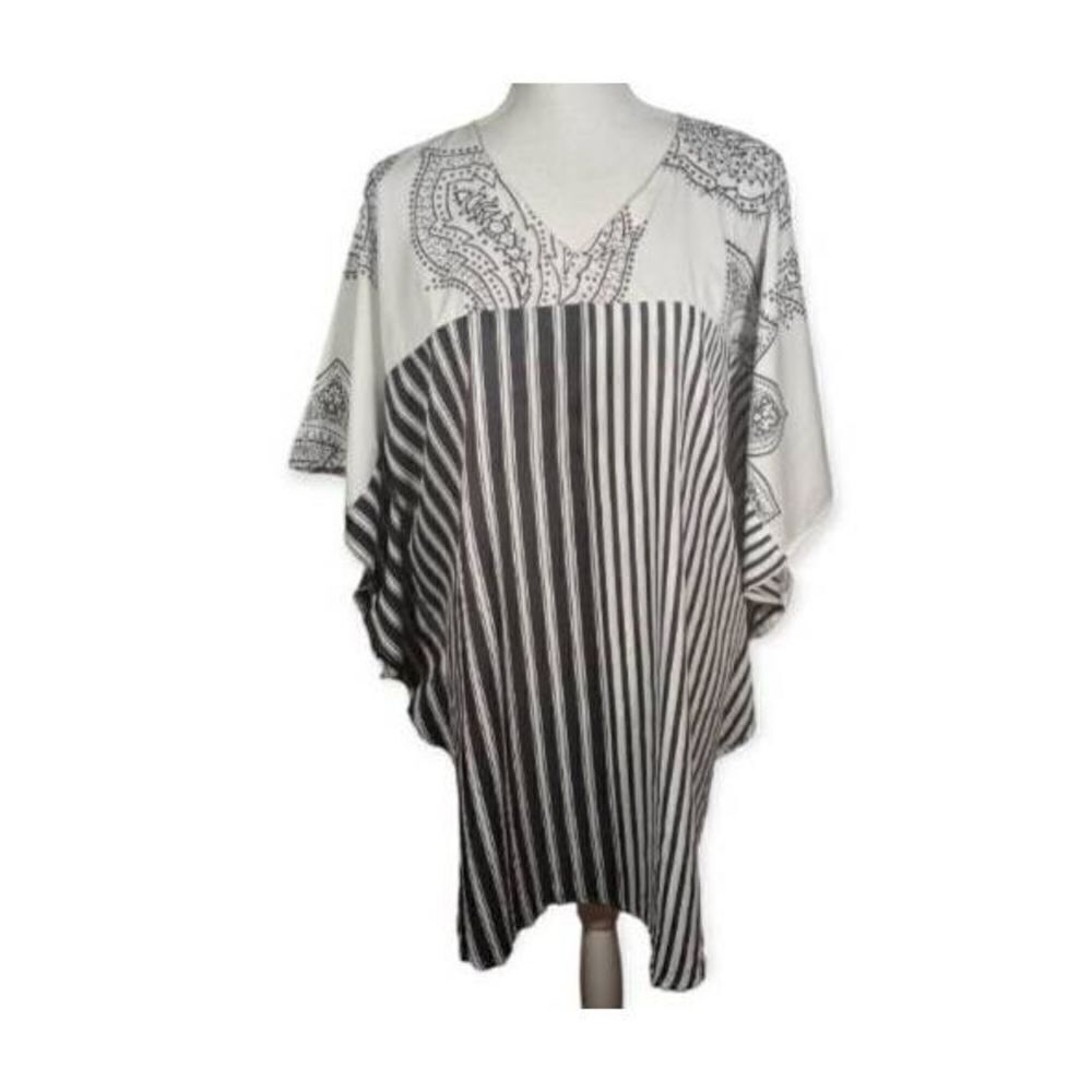 GRAY & WHITE KIMONO ONE SIZE EUC